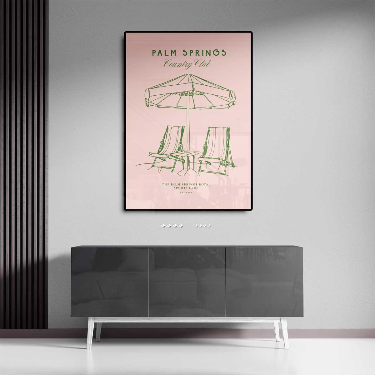 Palm Springs Country Club Poster – dibond kunstwerk als wanddecoratie