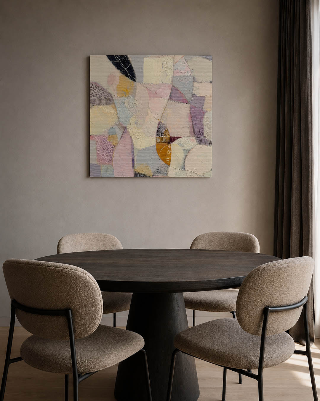 Organische vormen compositie kunstwerk – tweede productweergave – dit kunstwerk toont een dynamische mix van organische