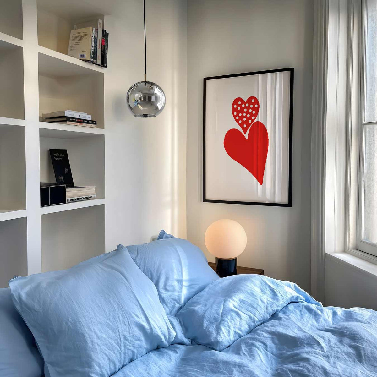 Liefdeshartjes Wall Art – zomer poster als frisse staande wanddecoratie