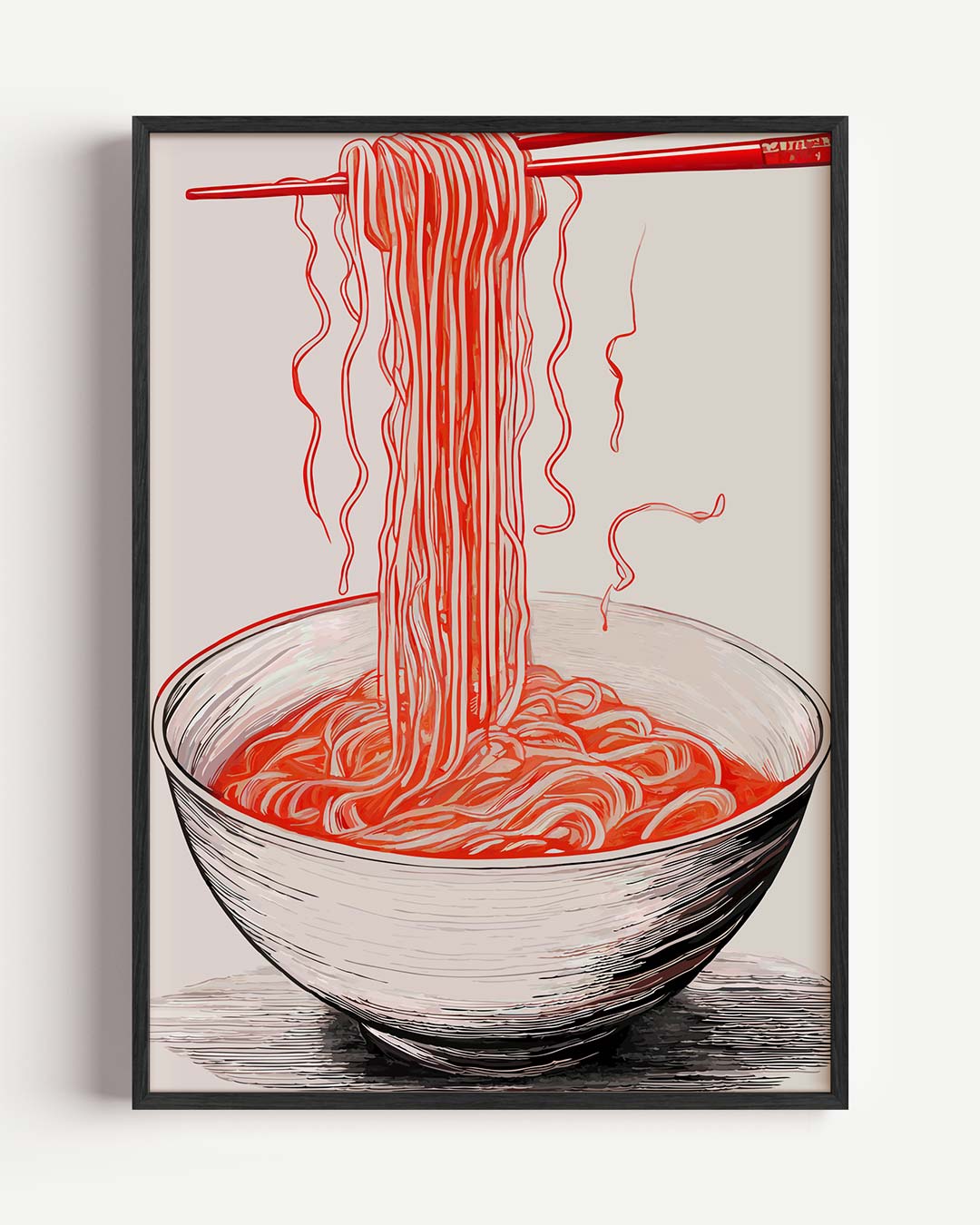 Stijlvolle Ramen Illustratie – keuken portret poster als wanddecoratie