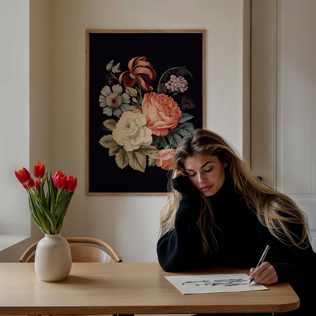 Elegante Bloemenpracht – bloemen poster in staand formaat