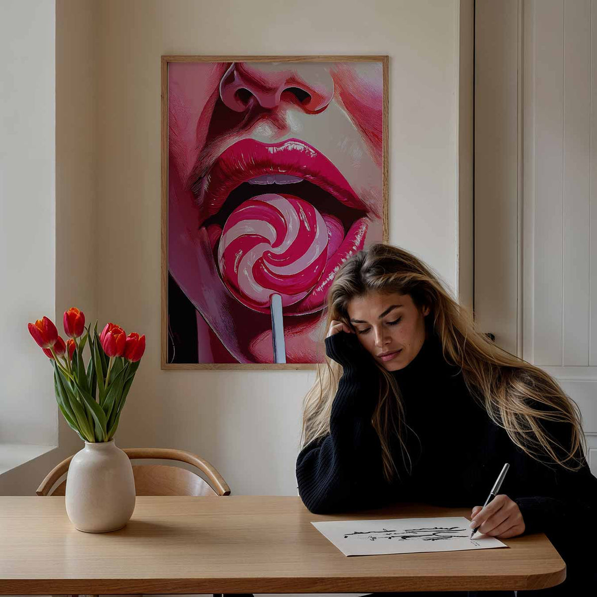 Lollipop Lips Poster I – Popart poster als moderne urban wanddecoratie