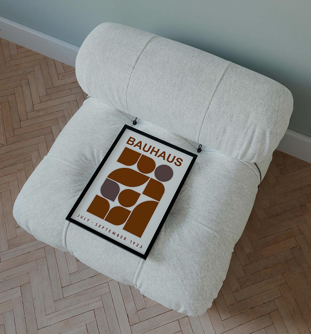 Vormritme en kleur – staande Bauhaus poster voor aan de muur