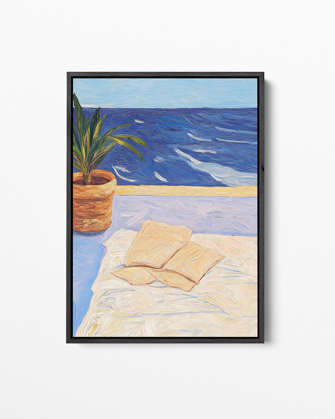 Zomers terras uitzicht – staand wanddecoratie kunstwerk
