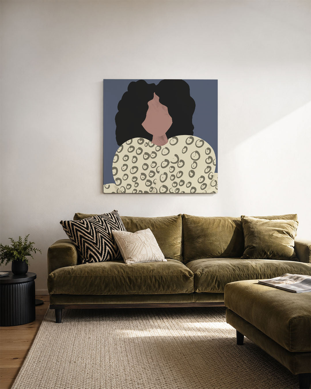 Abstract kunstwerk – derde productweergave – een abstract kunstwerk met donkere tinten en een rustige visuele opbouw.