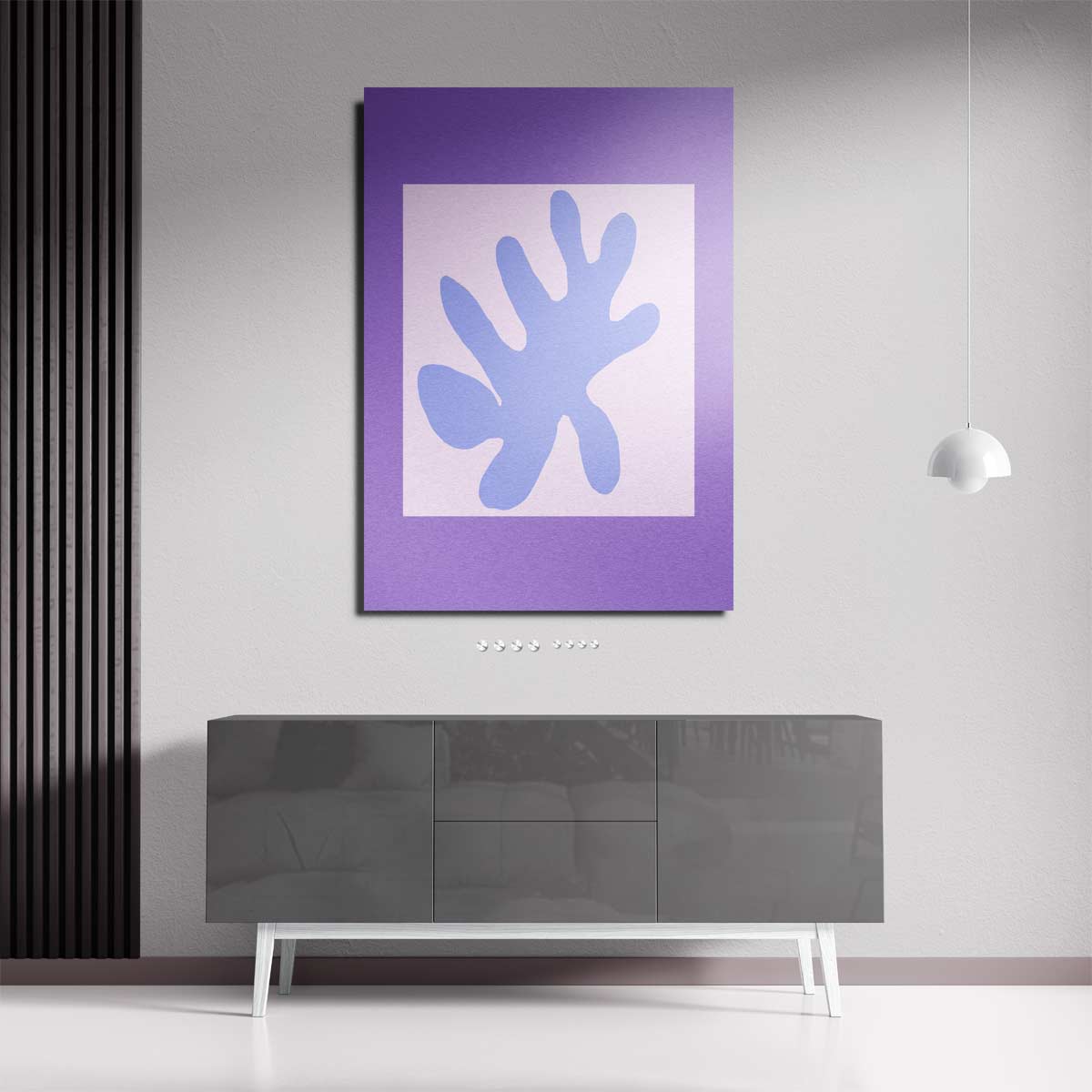 Abstracte Bladvorm in Paarstinten – plexiglas kunstwerk als wanddecoratie