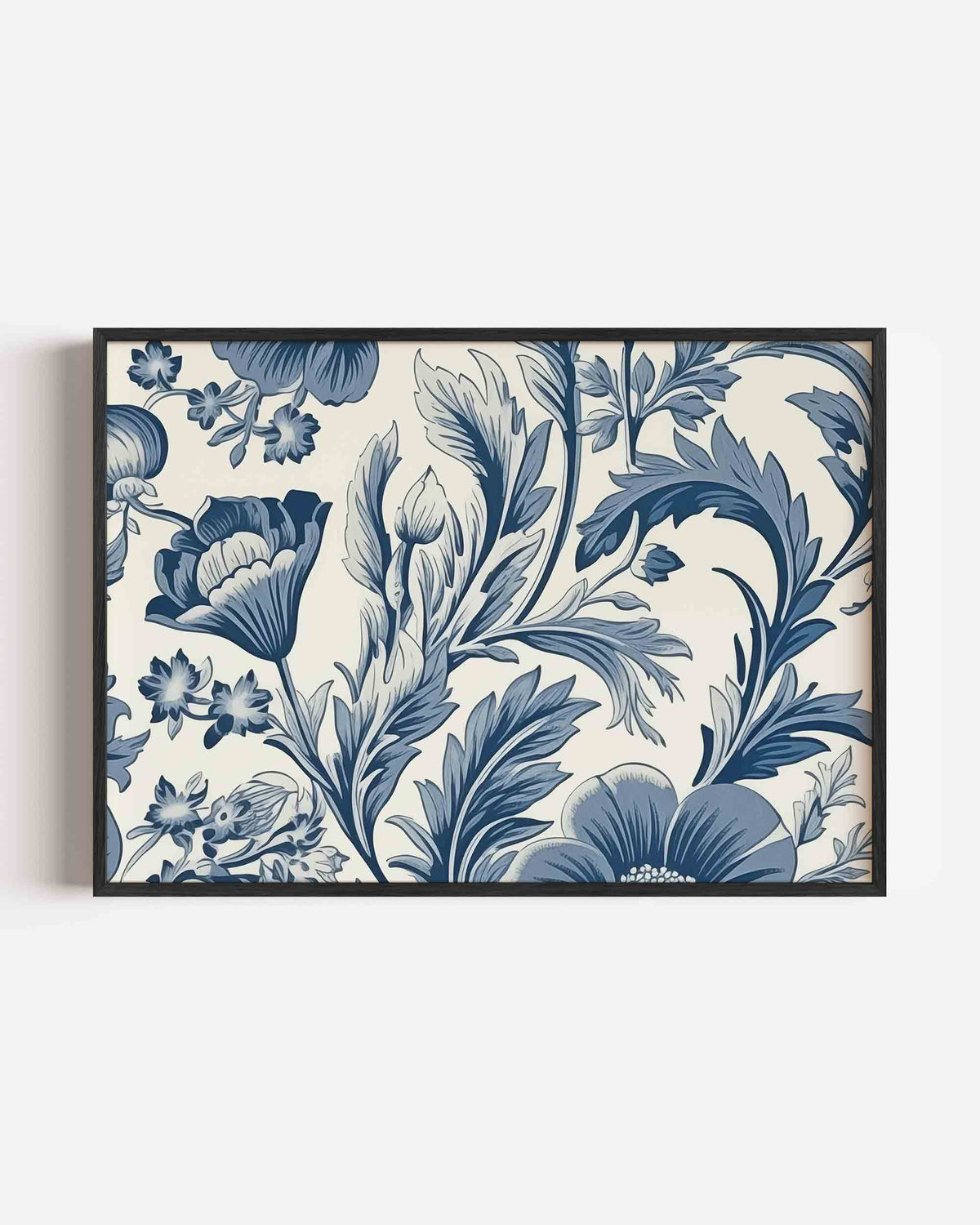 Blauwe bloemen – bloemen landscape poster als wanddecoratie