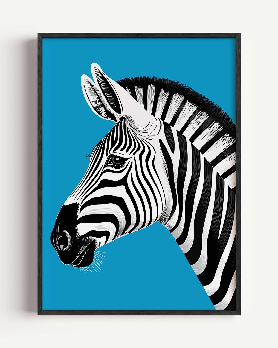Zebra Portret – dieren portret poster als wanddecoratie