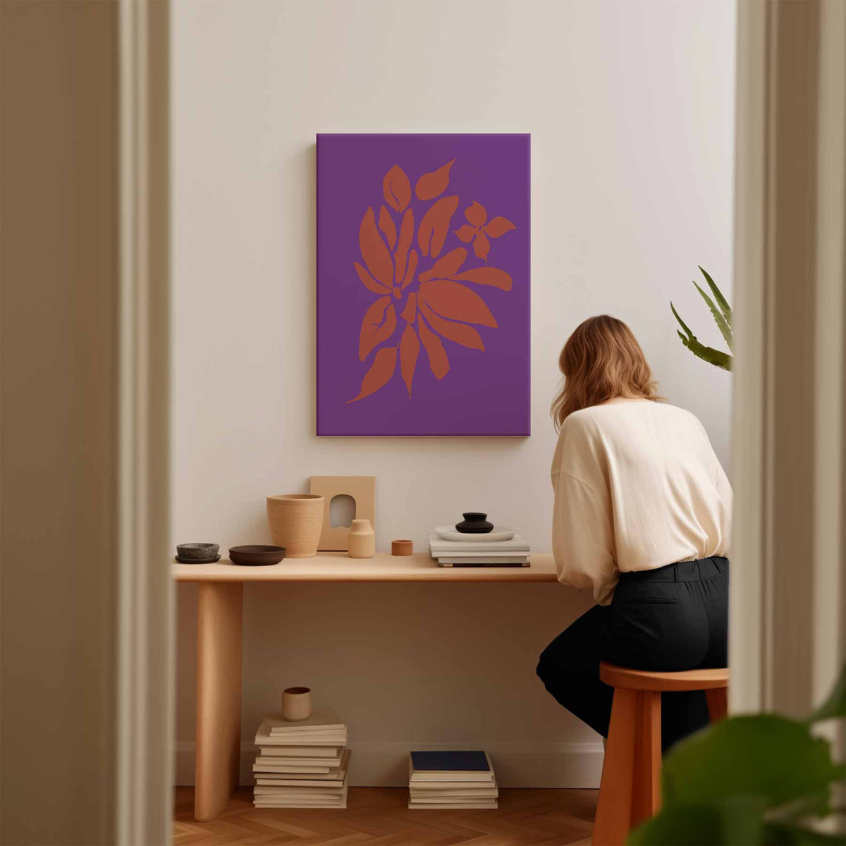 Kleurrijke Bloemblaadjes – staand kunstwerk voor modern interieur