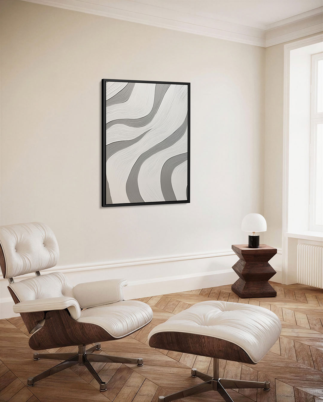 Golvende lijnen – staand wanddecoratie kunstwerk