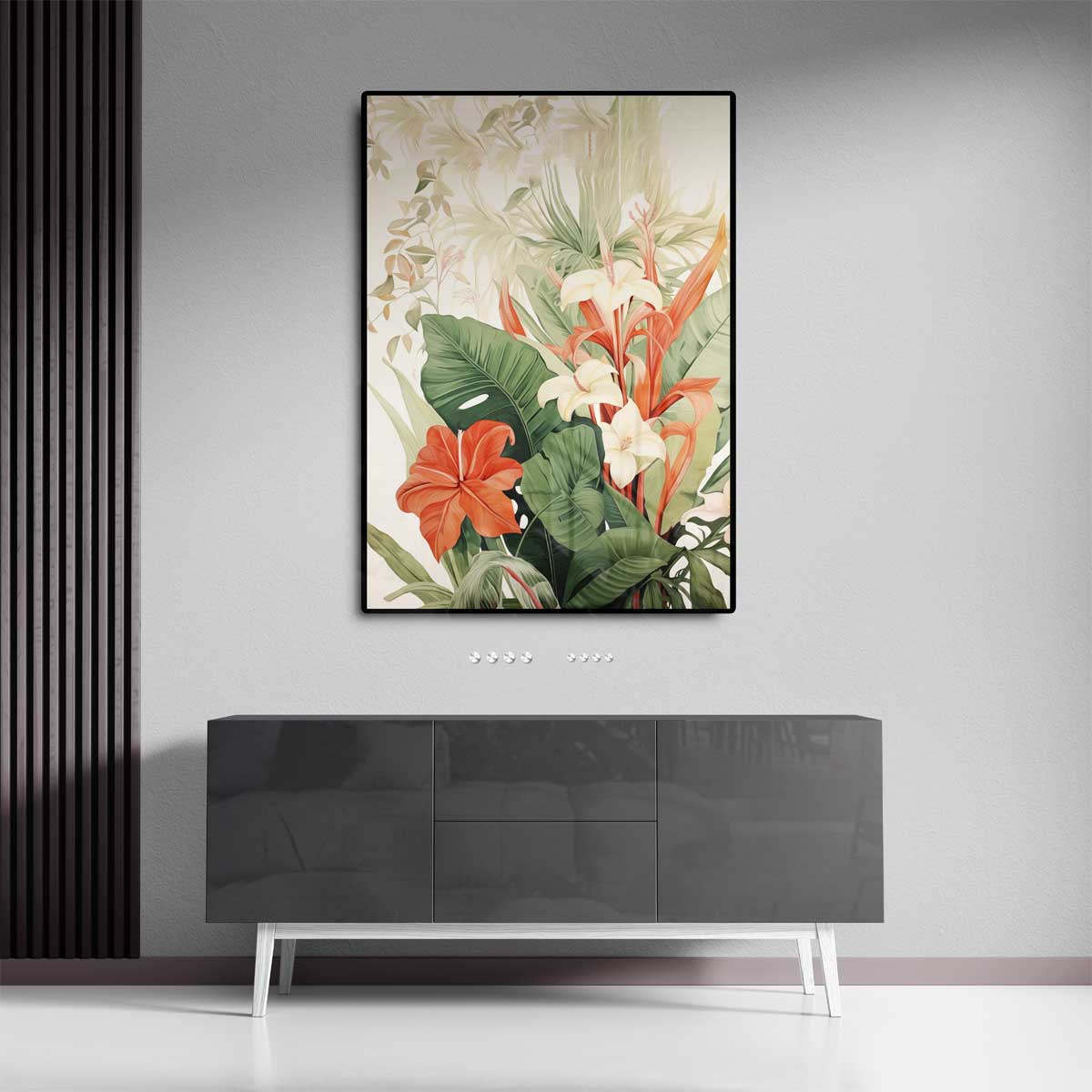Tropische Bloemenpracht – dibond wanddecoratie in staand formaat