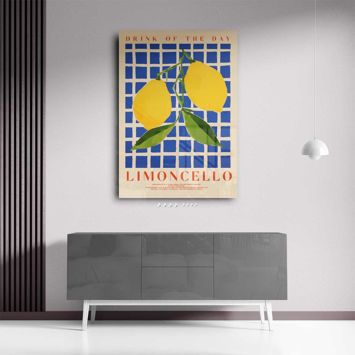 Citrus Serenade Poster – kunstwerk met zwarte baklijst