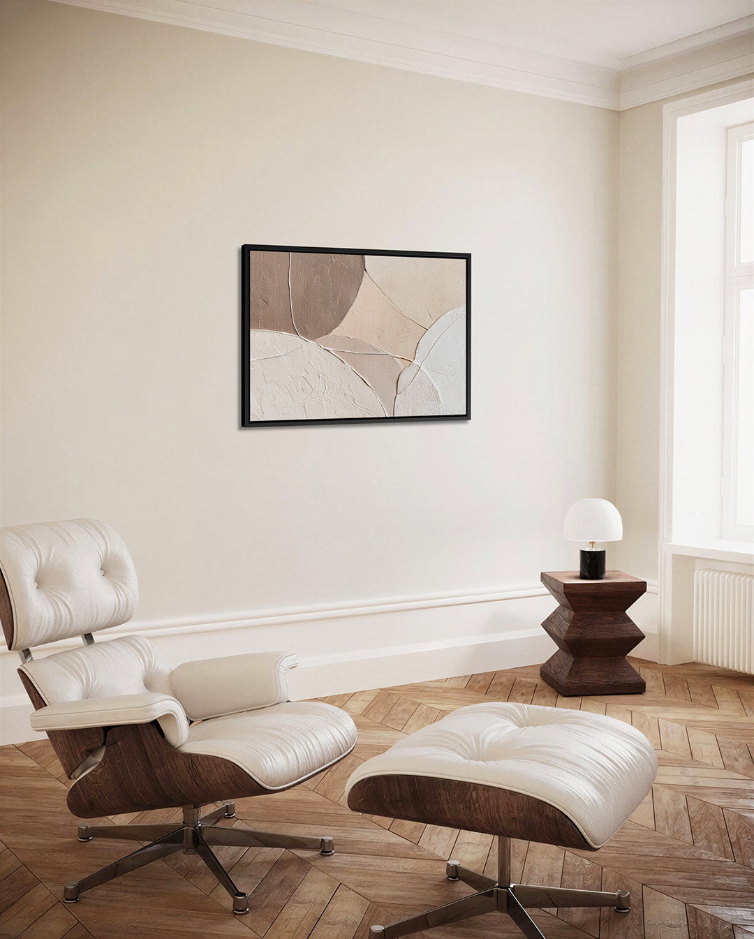 Organische vormen compositie – Aardetinten – alternatieve weergave van het kunstwerk