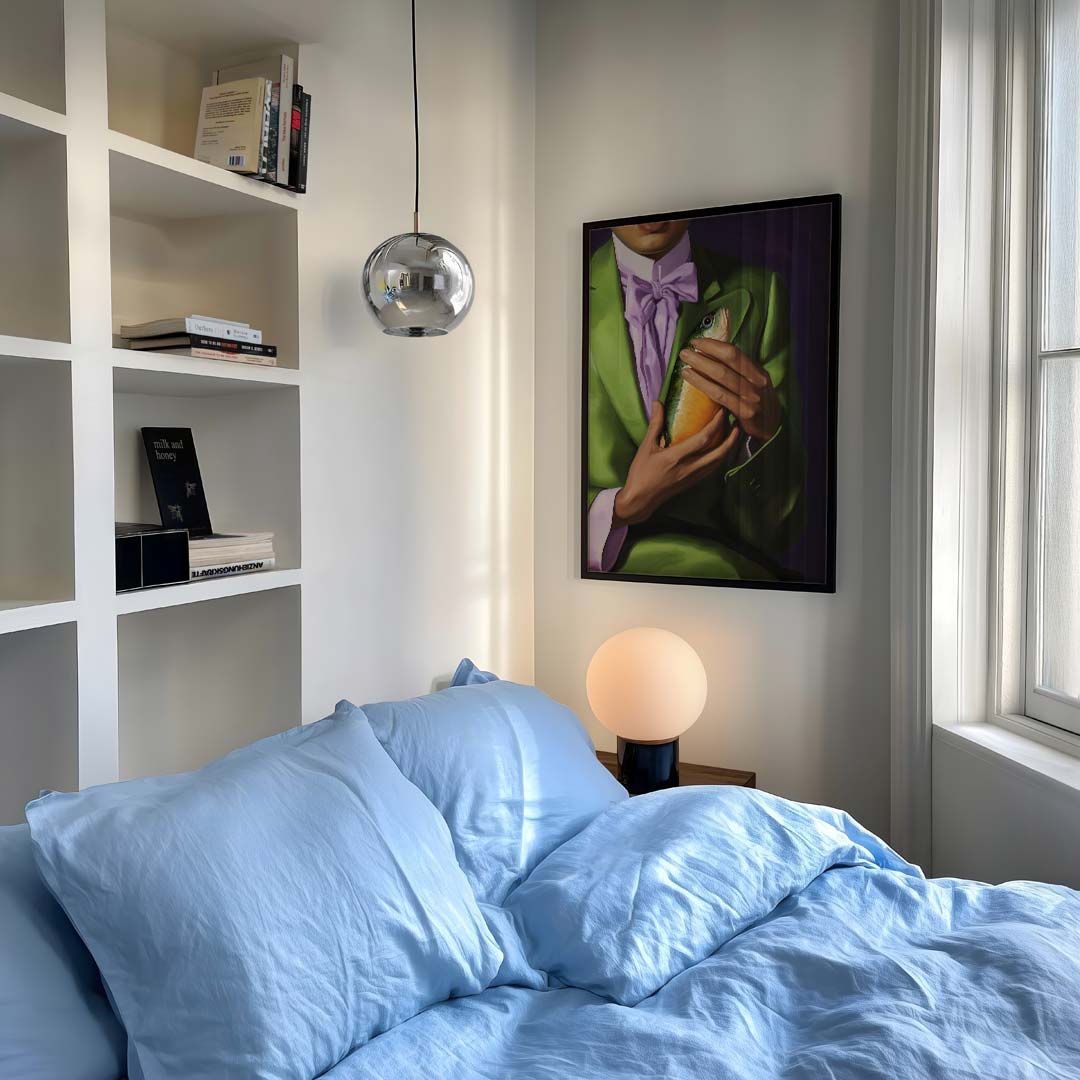 Stijlvolle Elegantie: Groene Creatieve Expressie – staande moderne wanddecoratie van WallArtistic