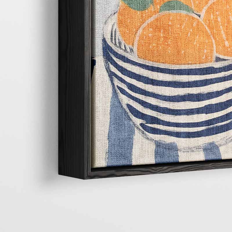 Zomerse Citrus in Streepjeskom – plexiglas kunstwerk als wanddecoratie