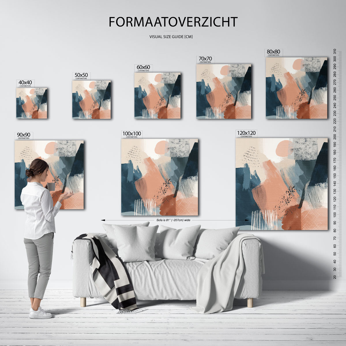 Abstracte vormen – vierkante muurposter met abstracte vormen