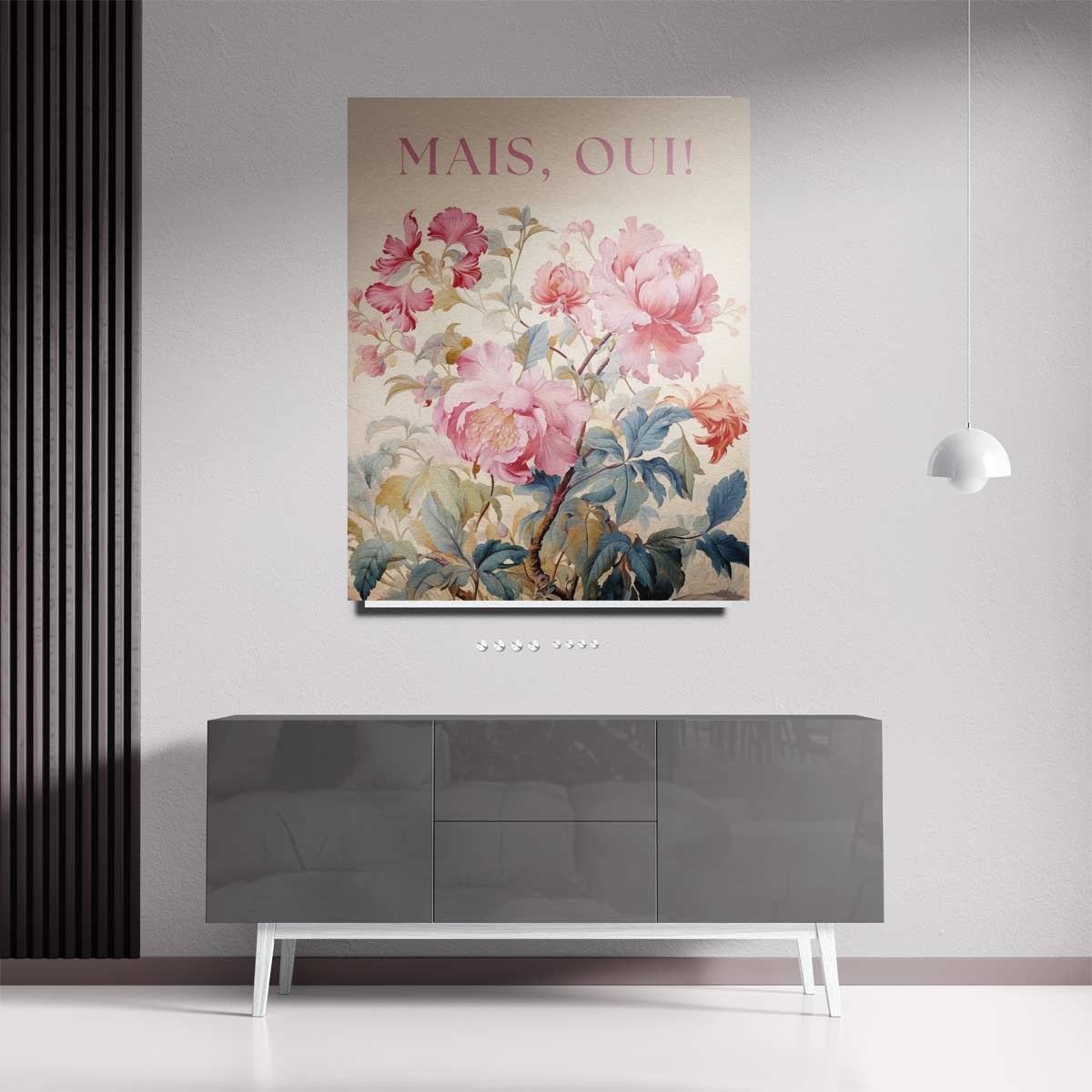 Mais, Oui! - Bloemenpracht in Pastel – staande wandkunst voor woonkamer of interieur