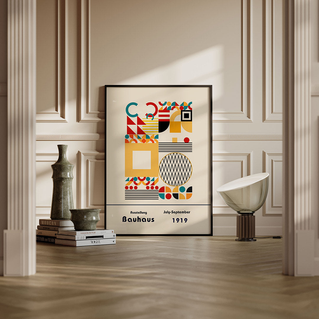 Vormen en vlakkenspel – moderne Bauhaus wandkunst als poster