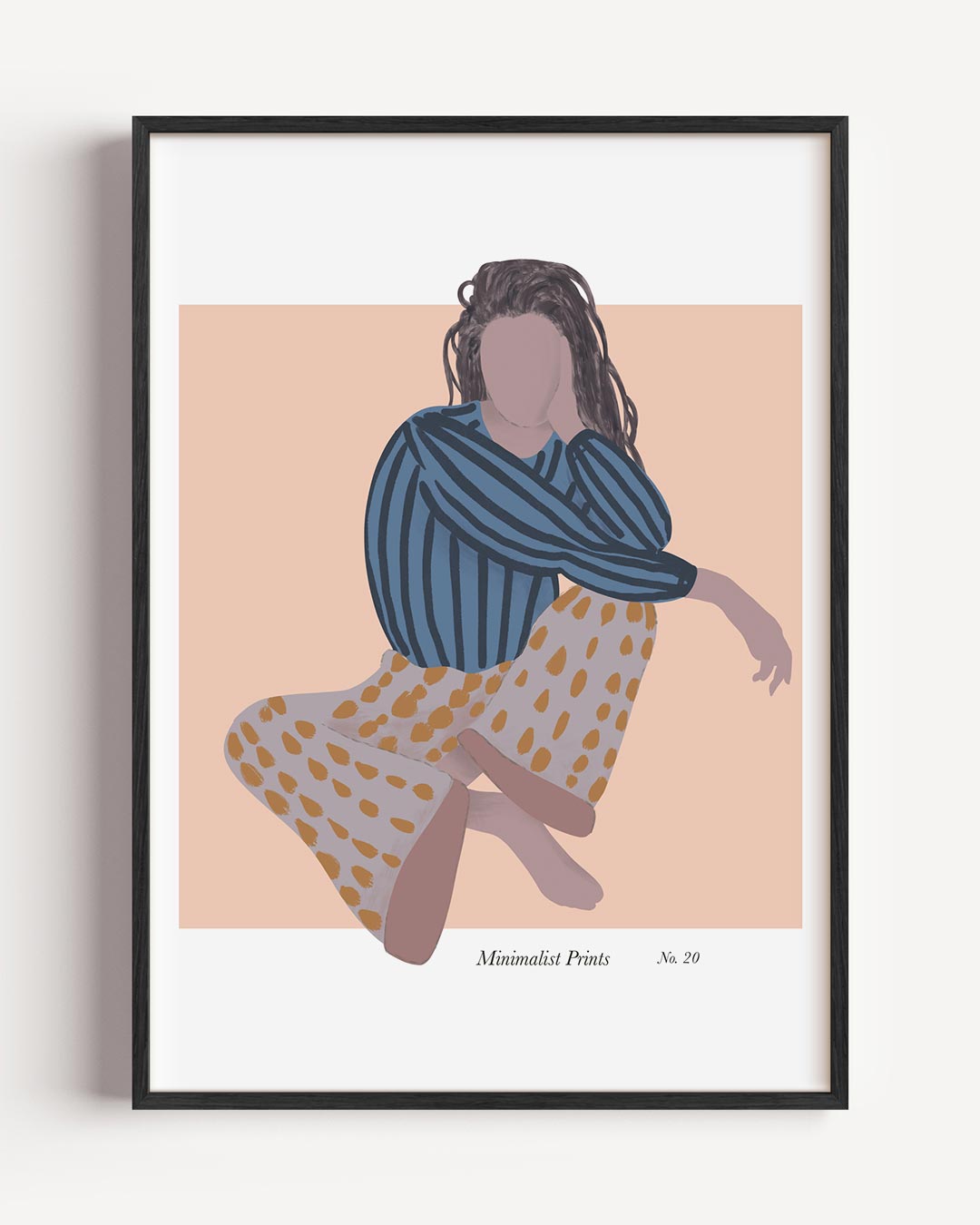 Dromerige Minimalistische Kunstposter – boheme portret poster als wanddecoratie