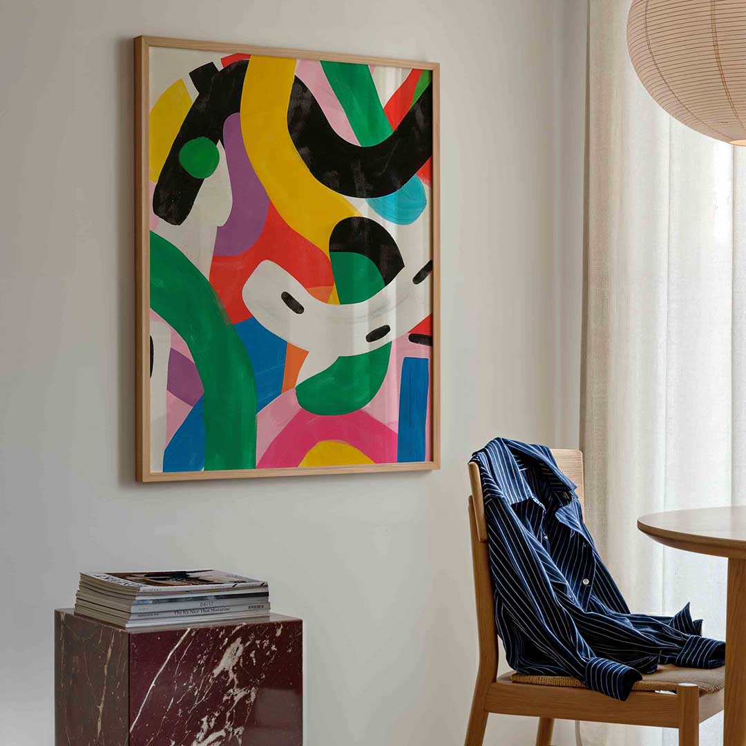 Kleurrijke abstracte vormen – kleurrijke illustratie poster in staand formaat