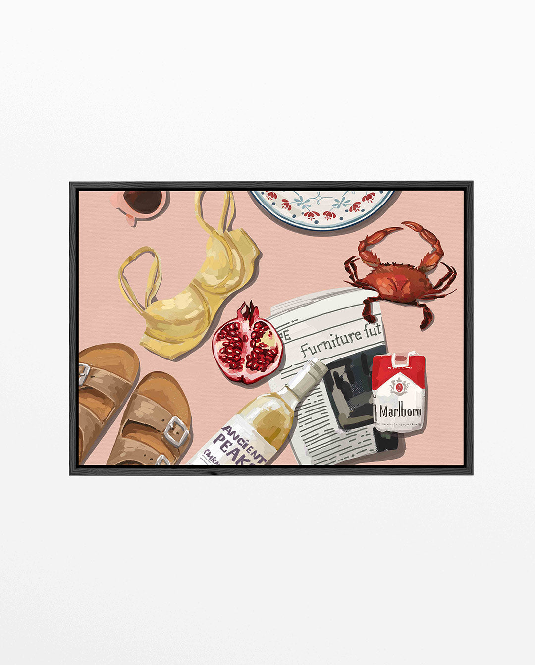 Dagelijkse objecten collage – Verzameling – liggend keuken kunstwerk