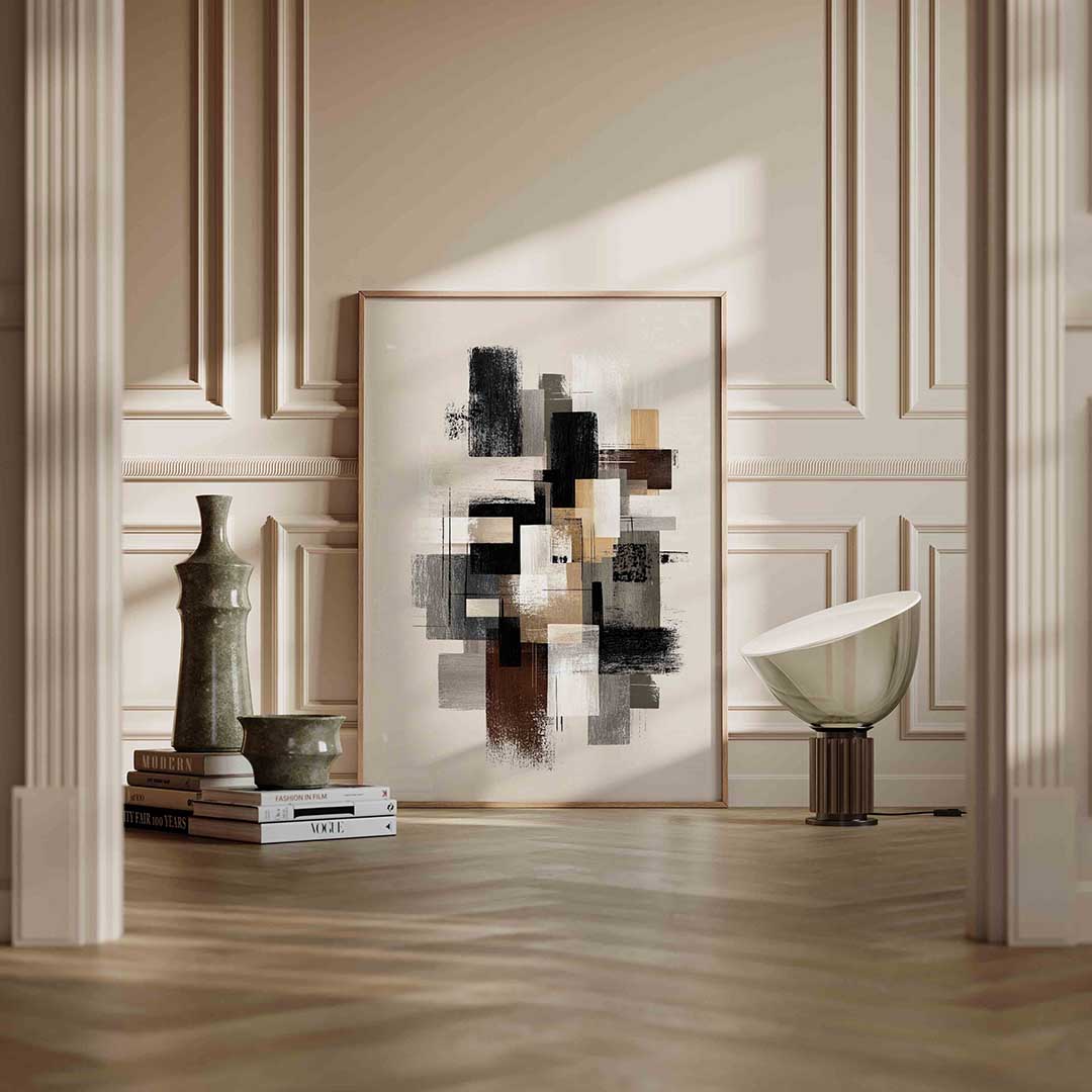 Abstracte rechthoeken – staande abstracte wanddecoratie van WallArtistic