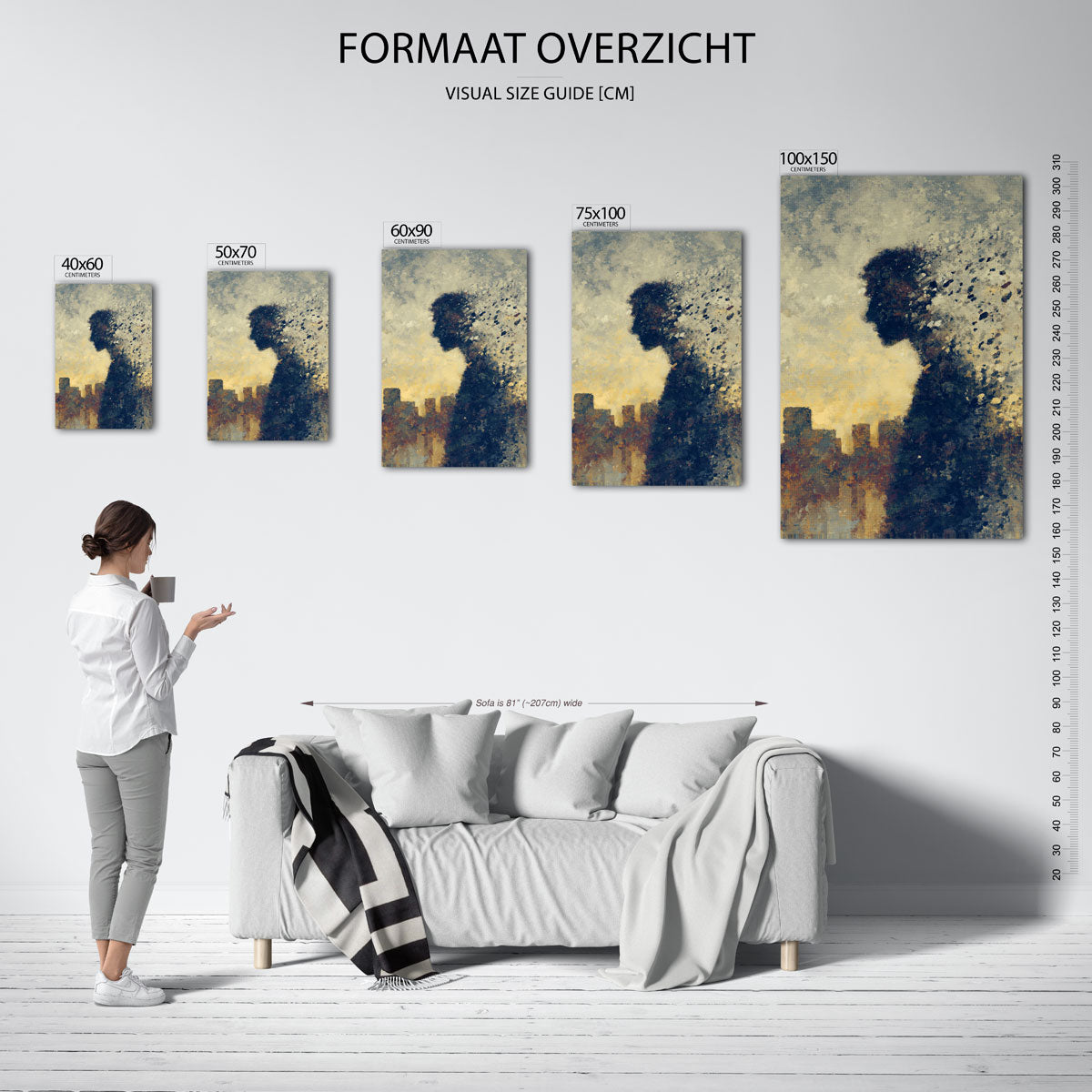 Vervagende silhouet – staande wanddecoratie van WallArtistic