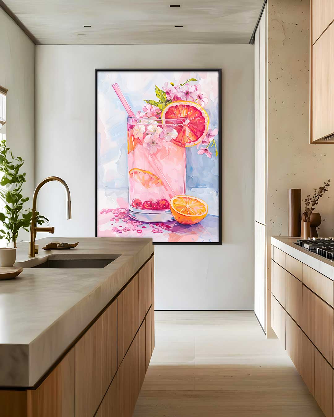 Verfrissende Citrus Illusie – modern portret kunstwerk van WallArtistic