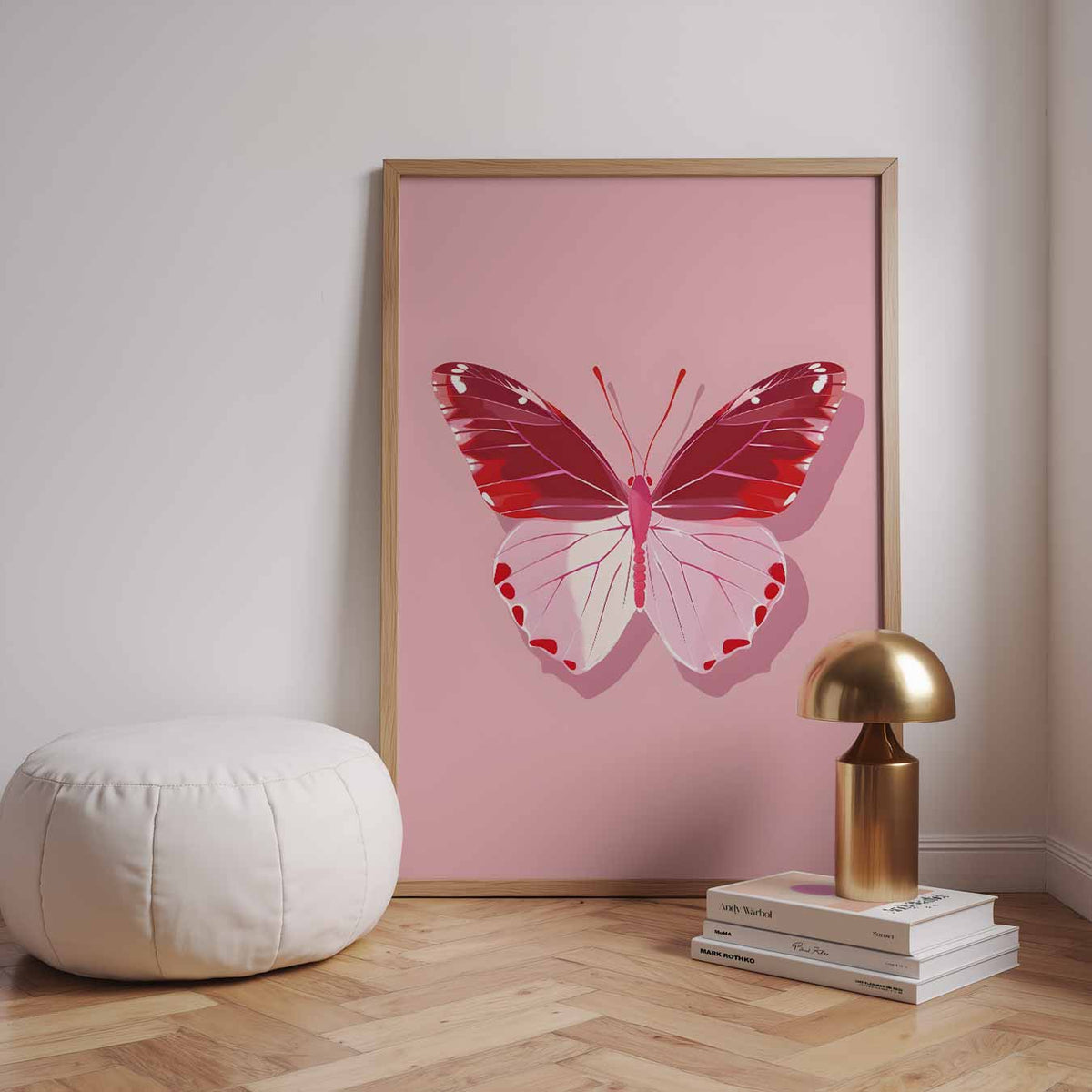 Roze Vlinder – urban poster in staand formaat