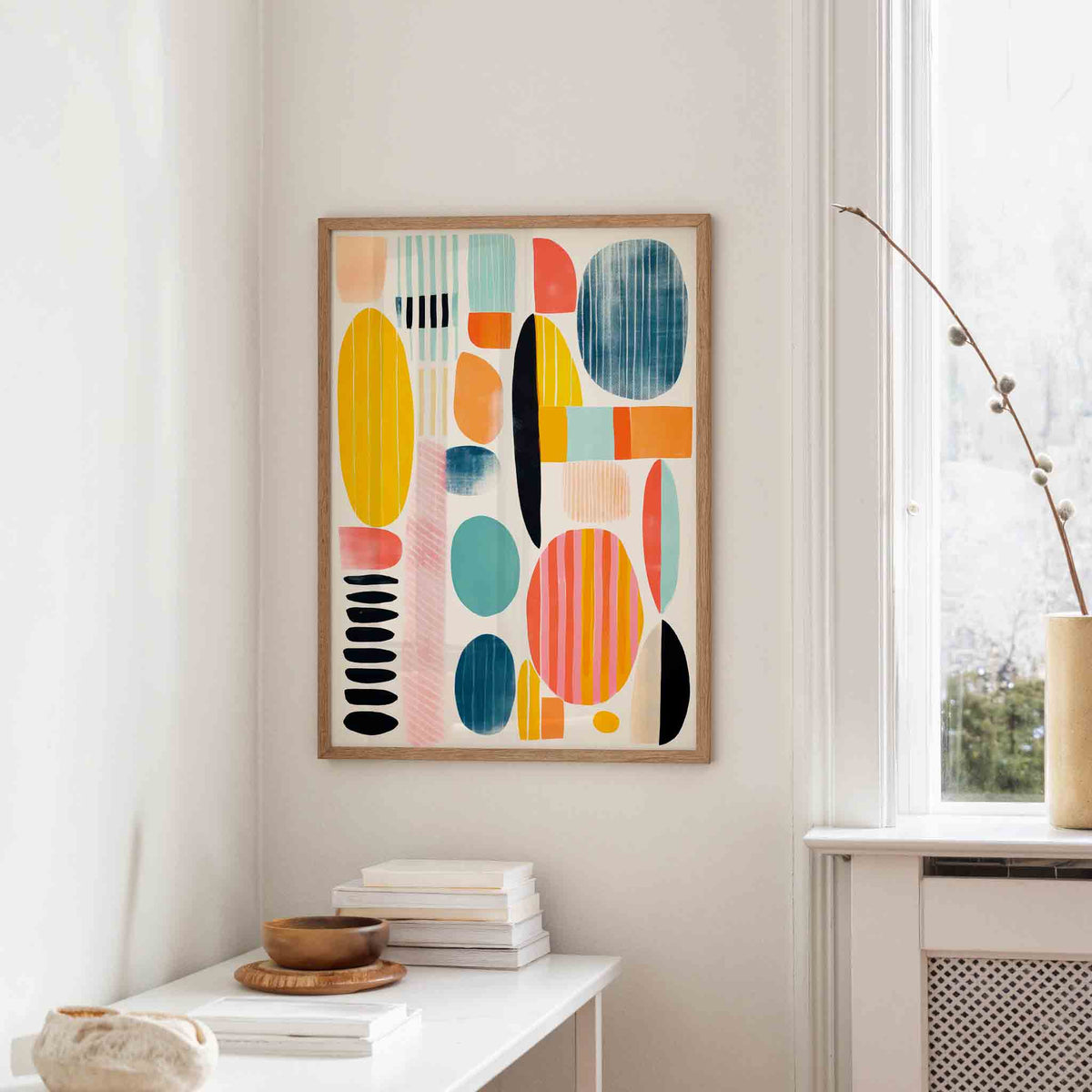 Abstracte vormen – staande hedendaagse wanddecoratie van WallArtistic