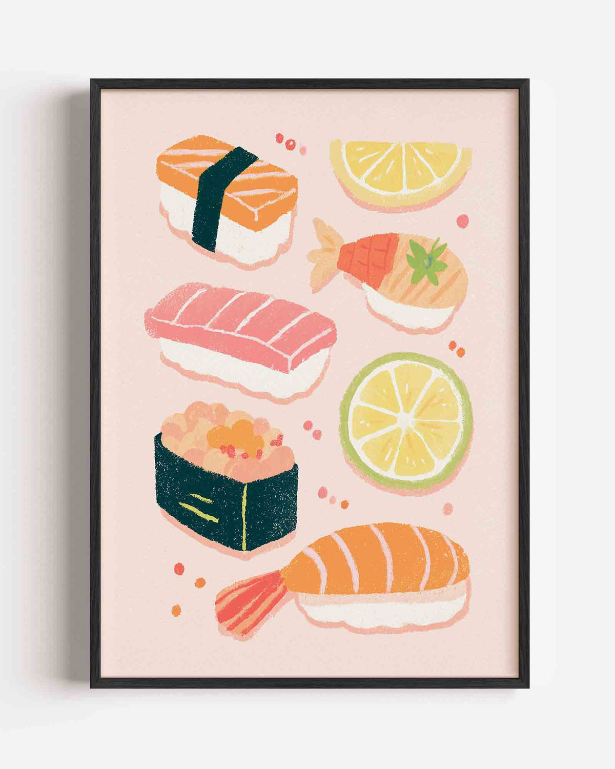 Sushi en citrus – keuken portret poster als wanddecoratie