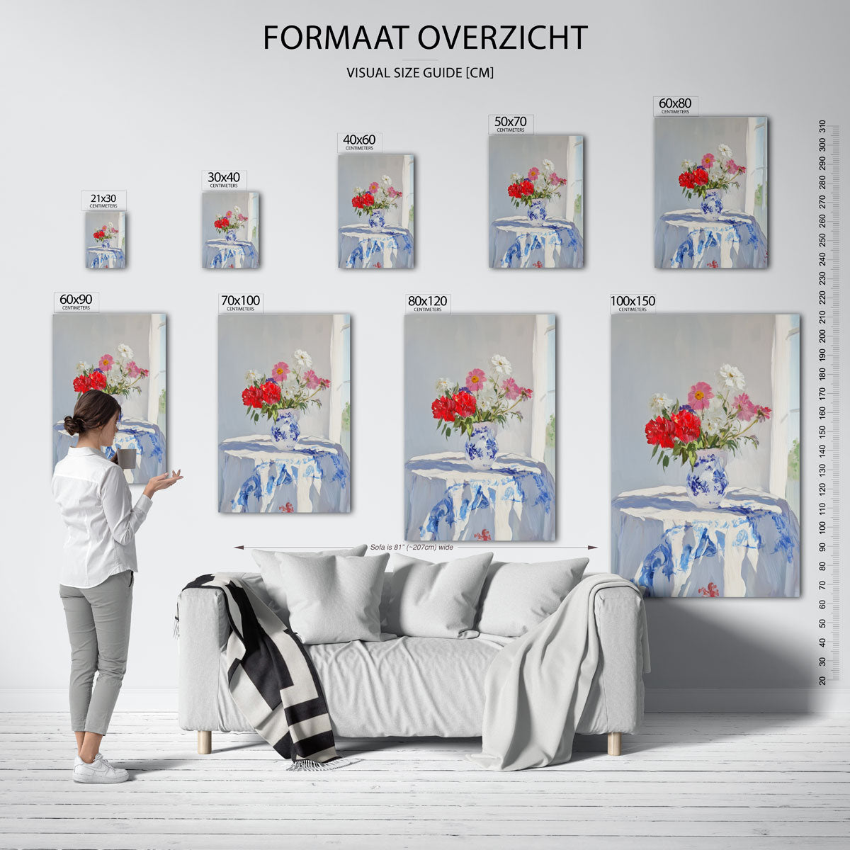 Bloemen in vaas – staande muurposter voor een modern interieur