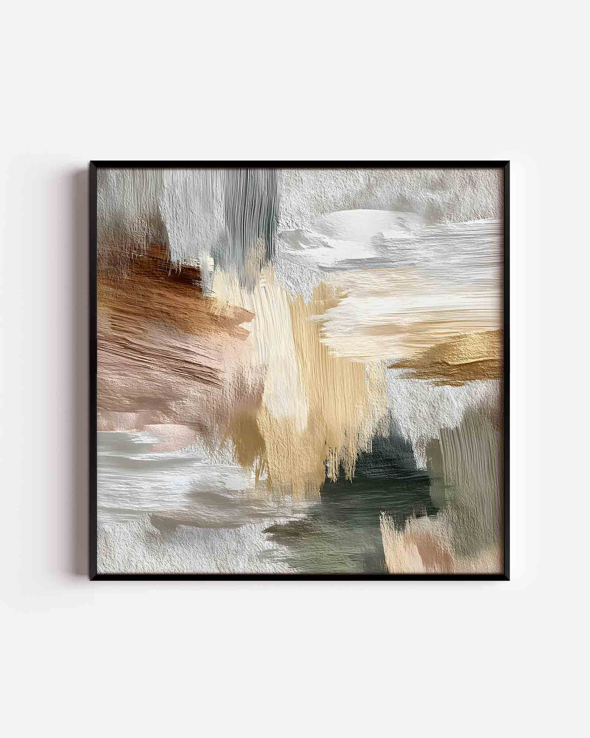Abstracte penseelstreken – abstracte textuur vierkante poster als wanddecoratie
