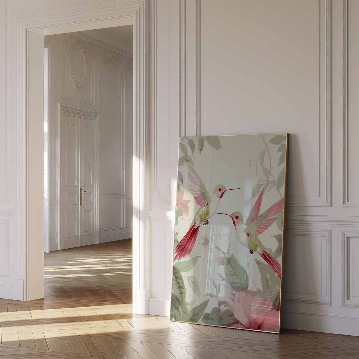 Betoverende Kolibrie – dierenposter als moderne staande wanddecoratie