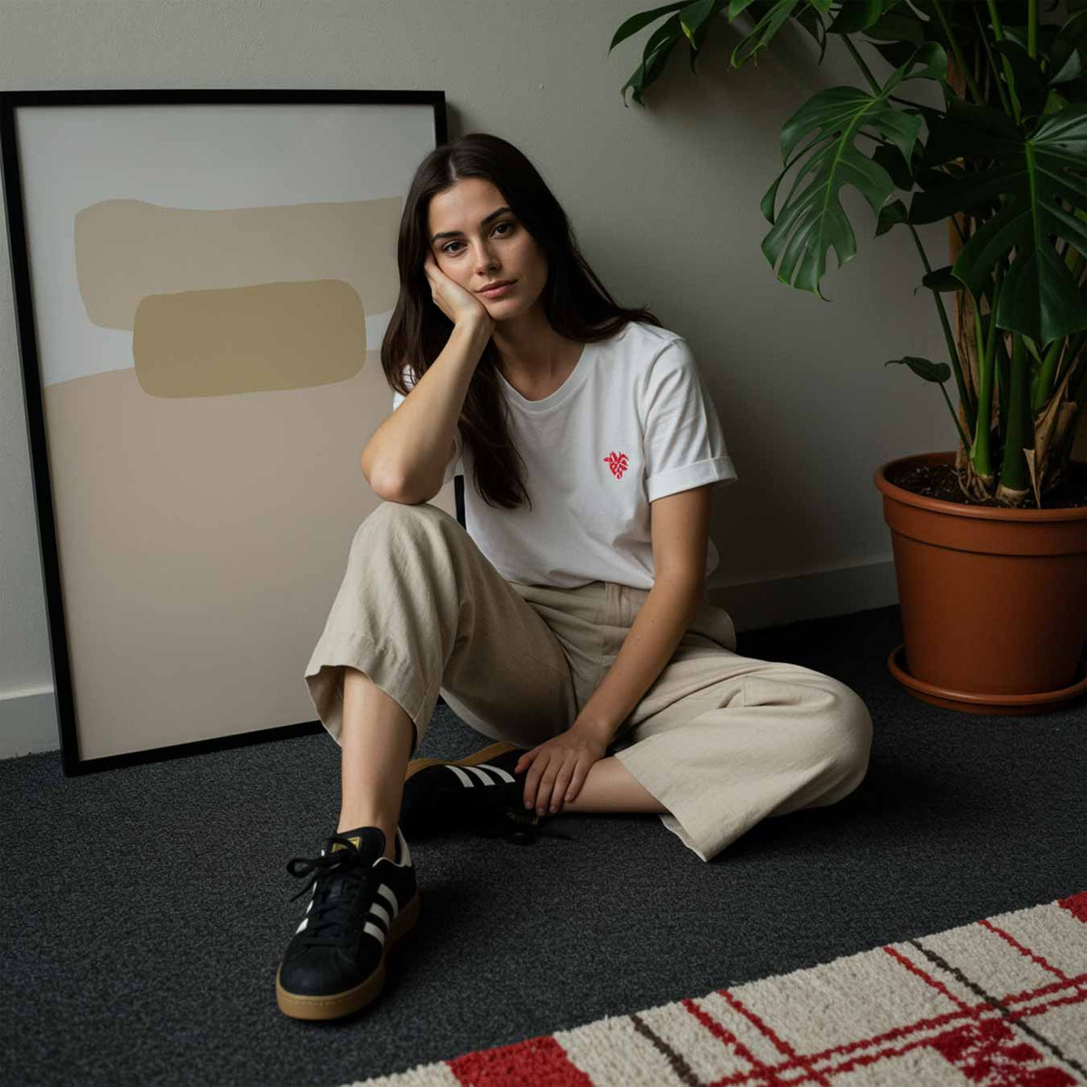 Minimalistische Beige Vormen – abstracte wandkunst als portret poster