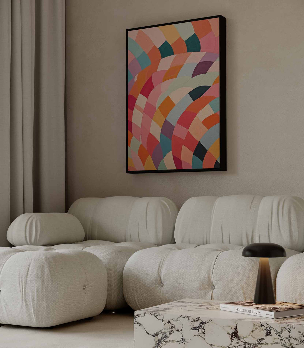 Kleurrijke Abstracte Harmonie – dibond wanddecoratie in staand formaat