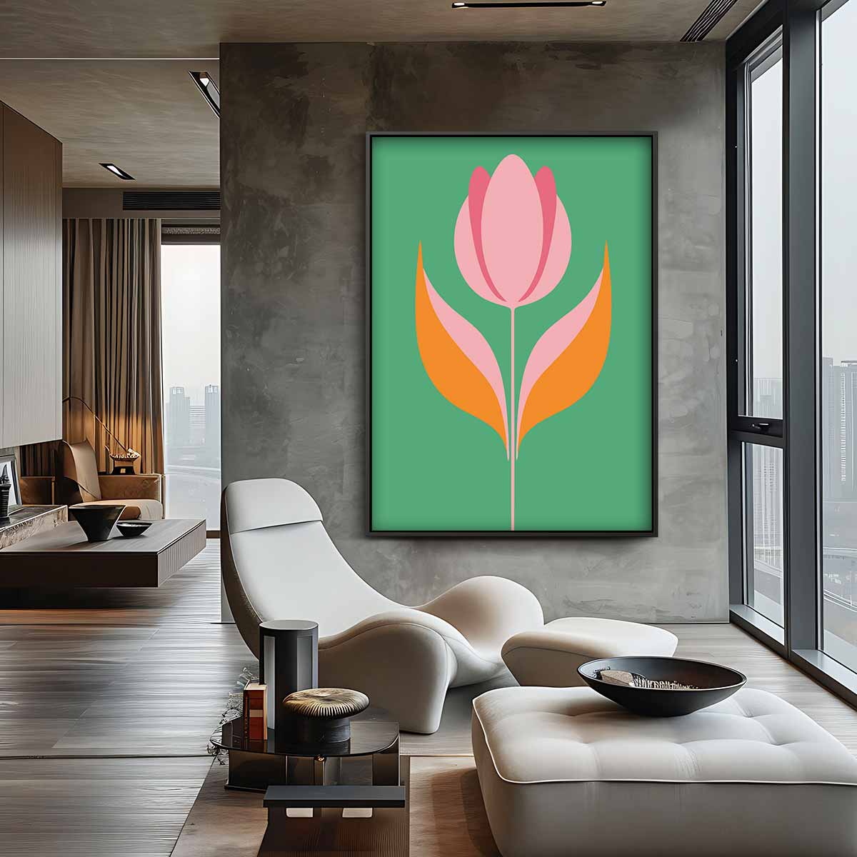 Moderne Bloei – canvas kunstwerk als wanddecoratie