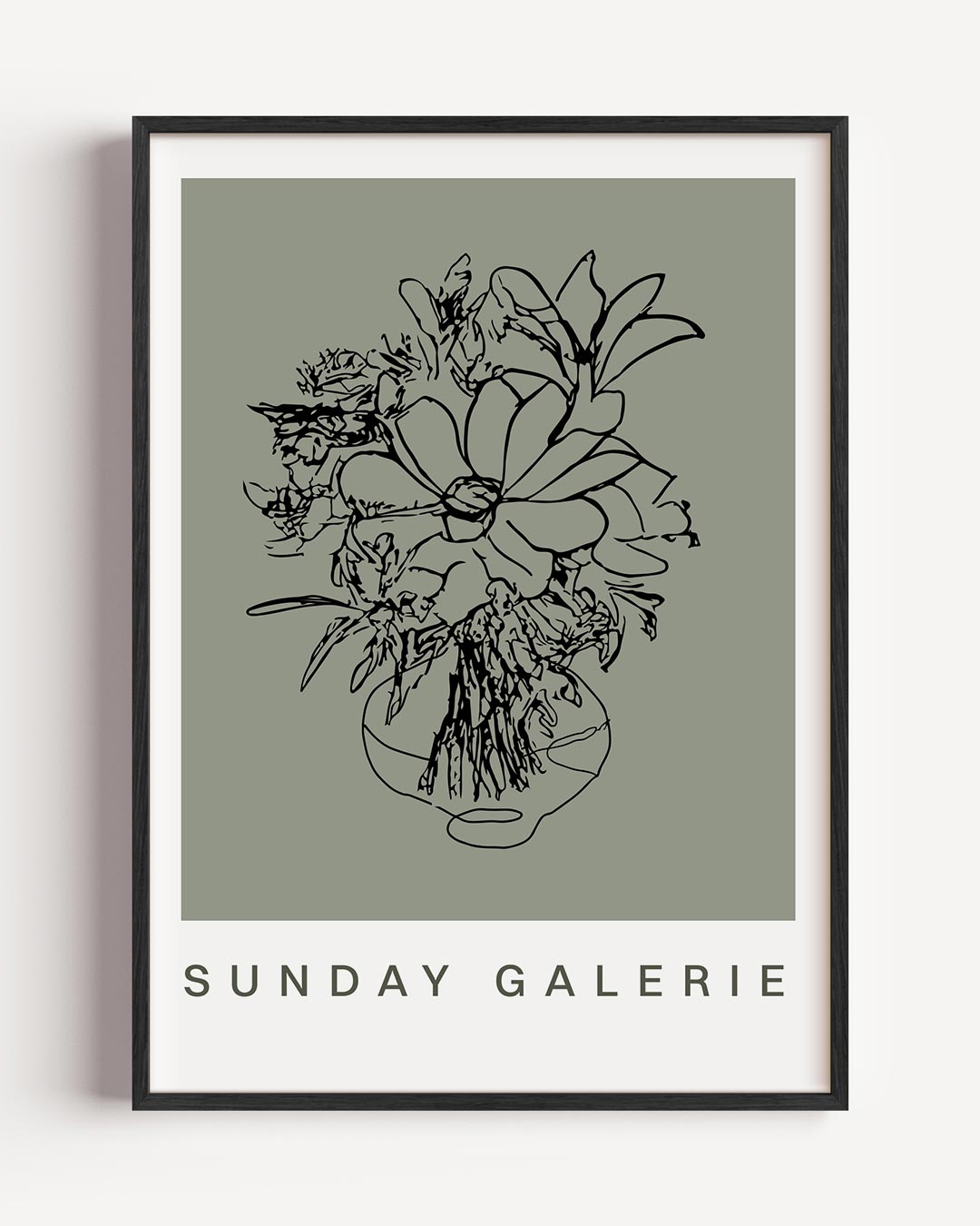 Bloemen in lijntekening – keuken portret poster als wanddecoratie