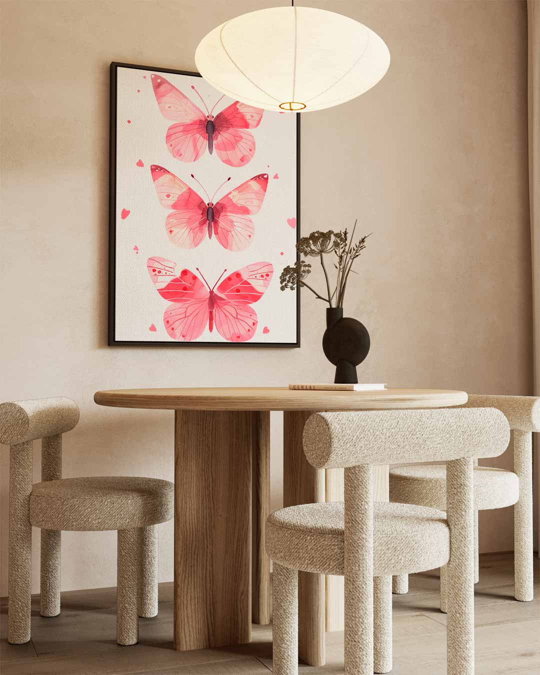 Vlinder Liefde – dibond wanddecoratie in staand formaat