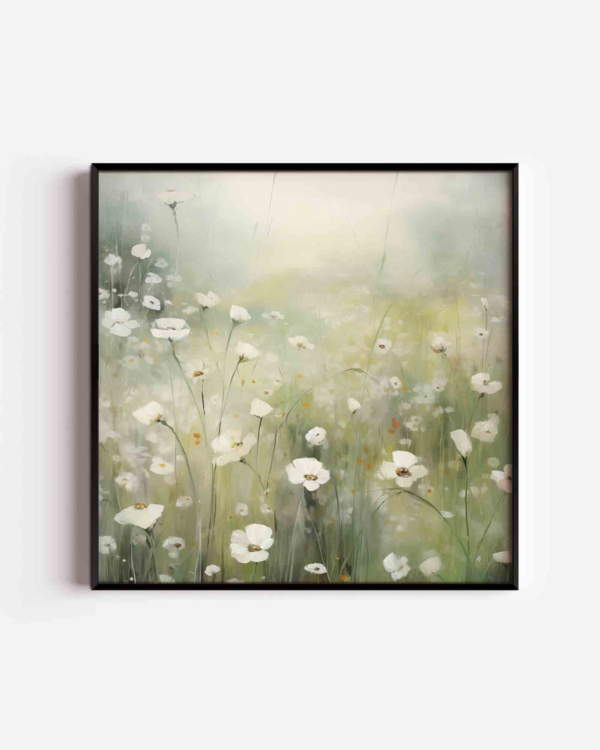 Witte bloemen – bloemen vierkante poster als wanddecoratie