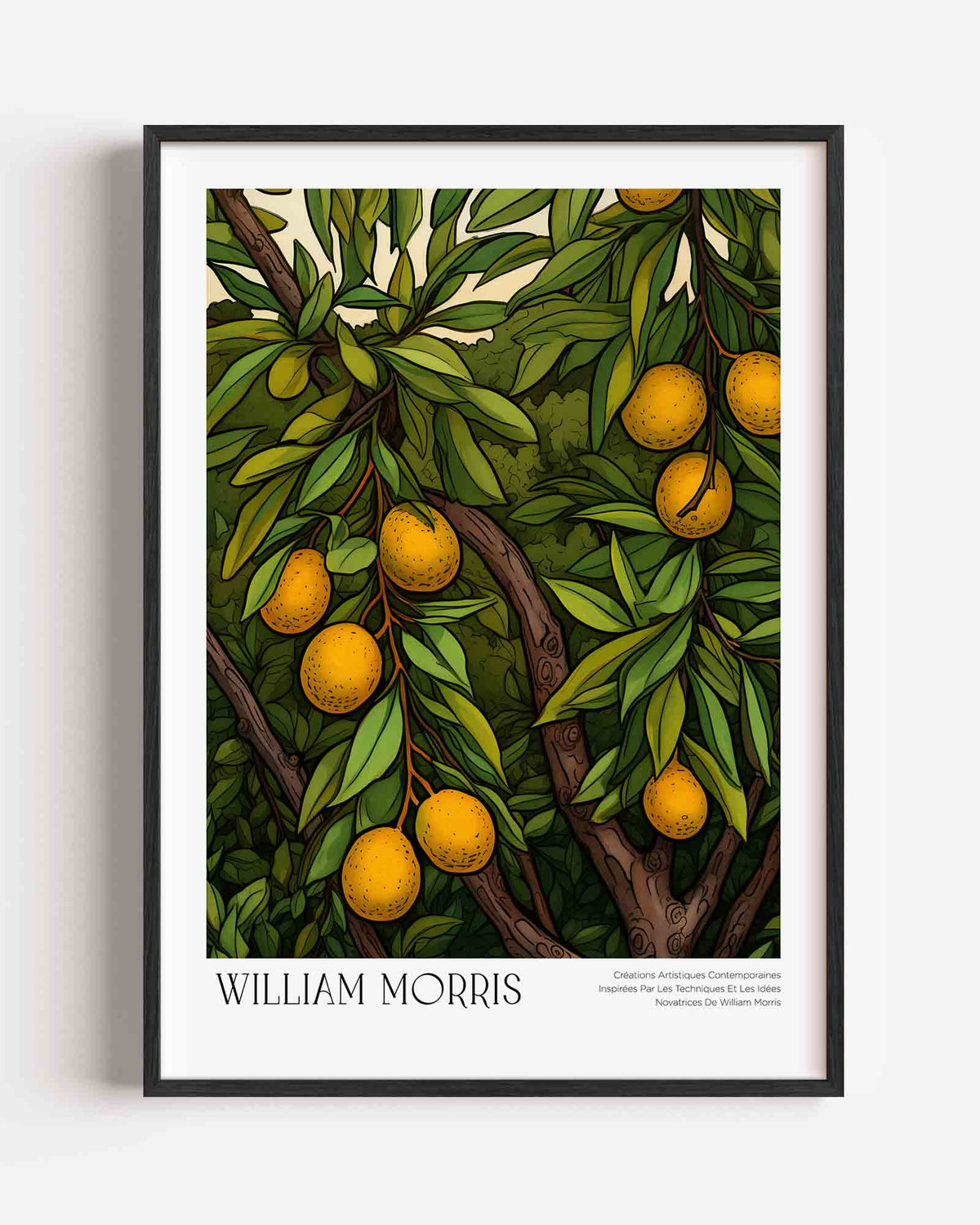 Citrusboom met bladeren – William Morris portret poster als wanddecoratie