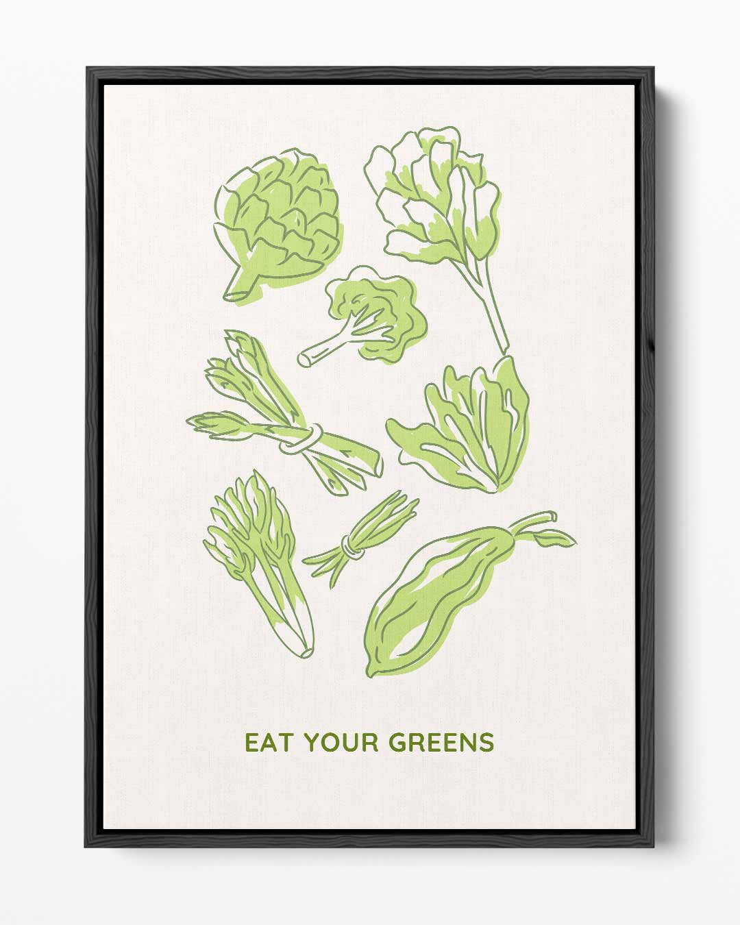 Groene Groente Illustratie – portret kunstwerk als wanddecoratie