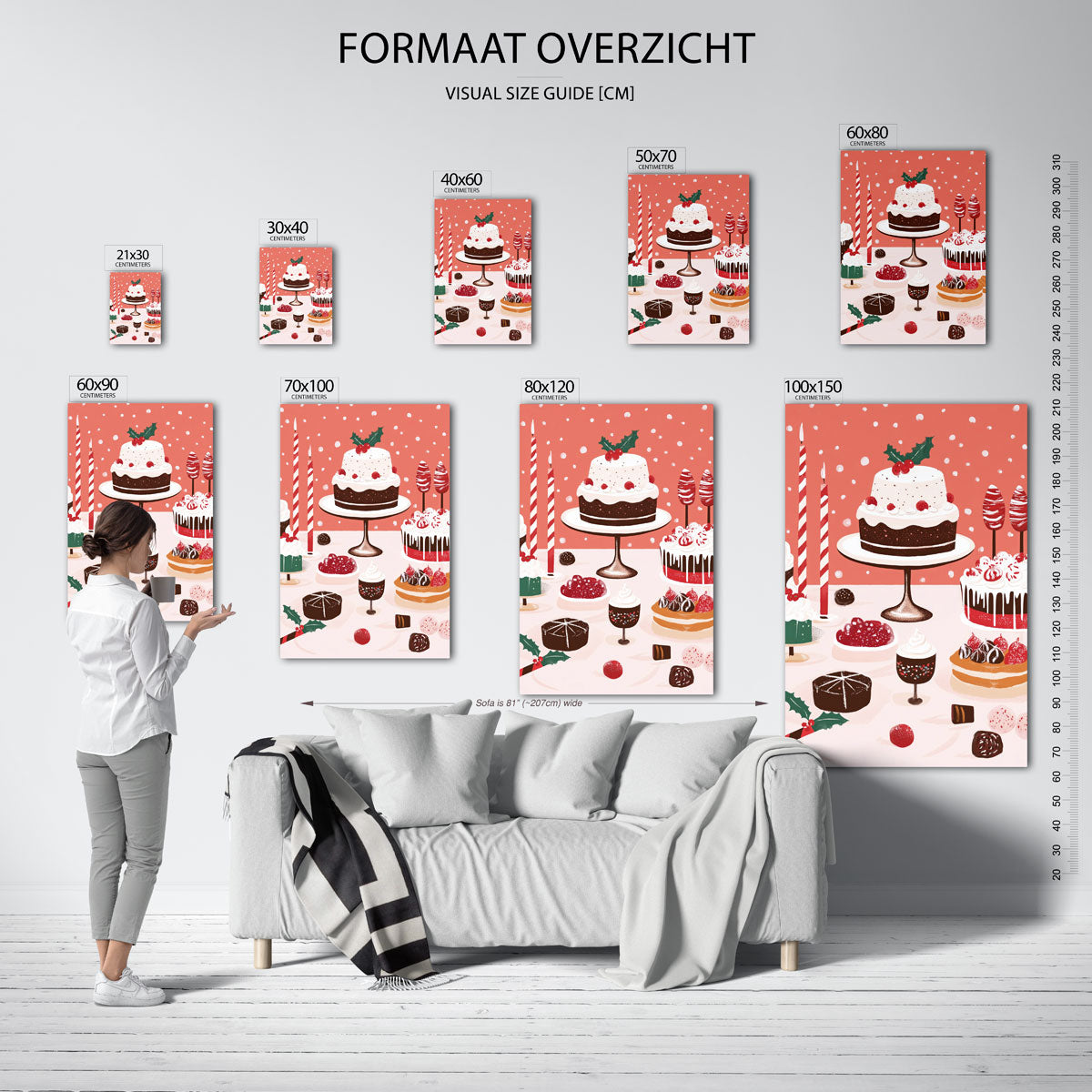 Feestelijke dessert – staande muurposter voor kerst