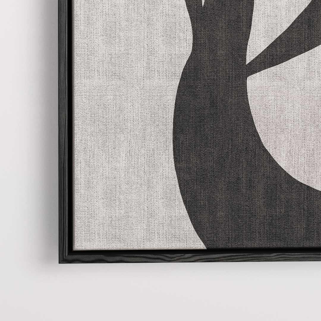 Organische Zwart-Wit Abstractie – dibond kunstwerk als wanddecoratie