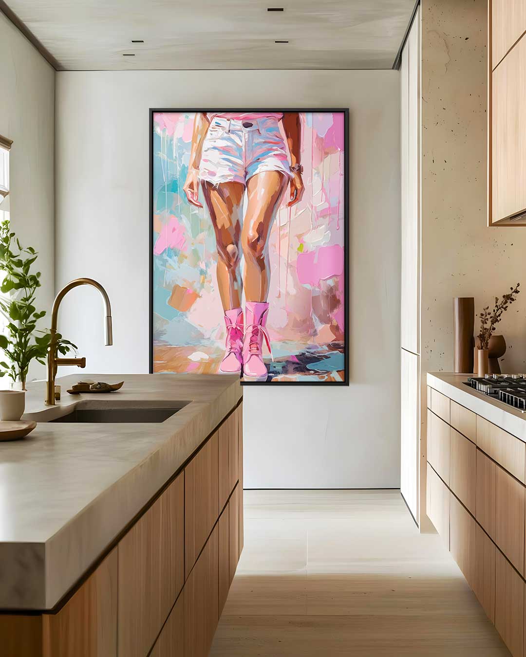 Stijlvolle Street Art Vibes – modern portret kunstwerk van WallArtistic