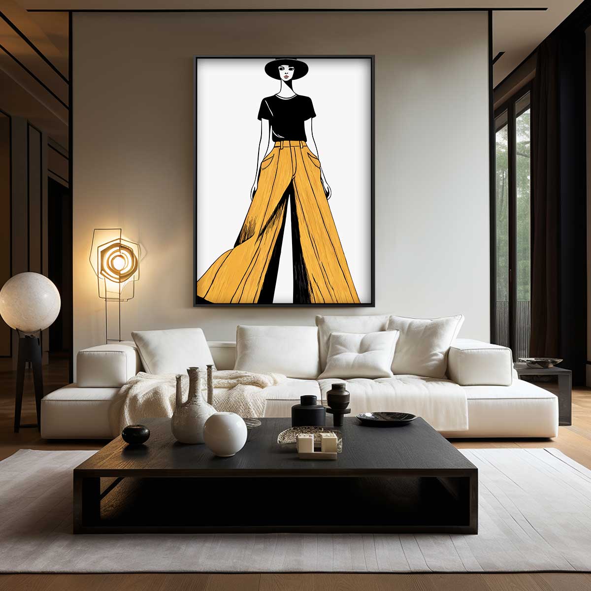 Stijlvolle Dames Silhouet – kunstwerk met zwarte baklijst