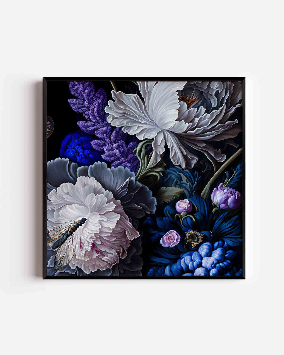 Bloemen en insect – bloemen vierkante poster als wanddecoratie