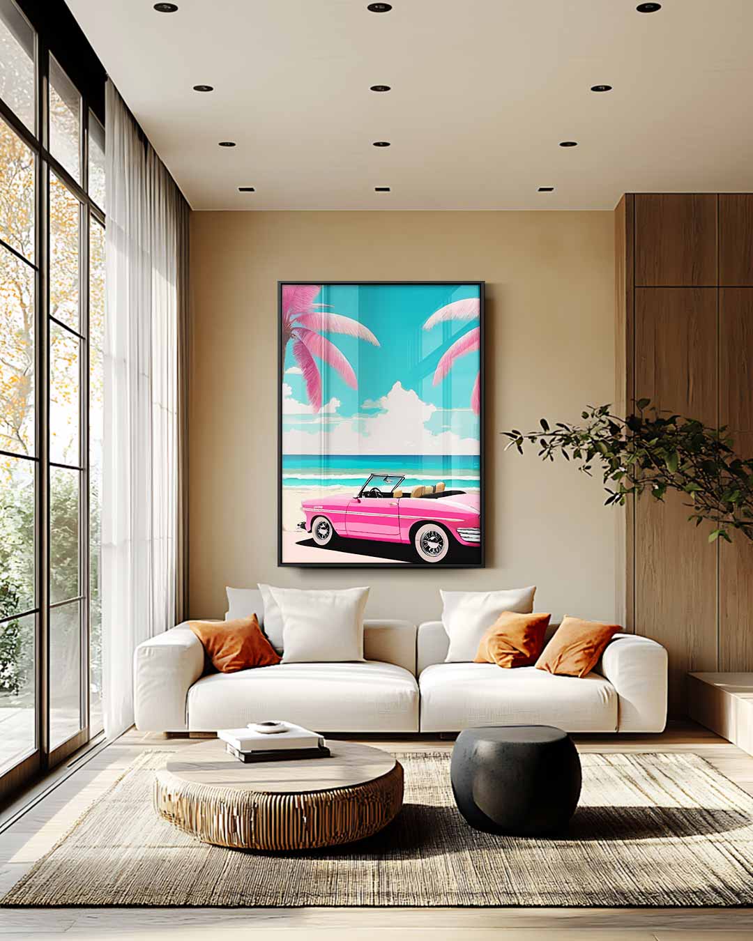 Retro Zomer Droom – staand kunstwerk voor modern interieur