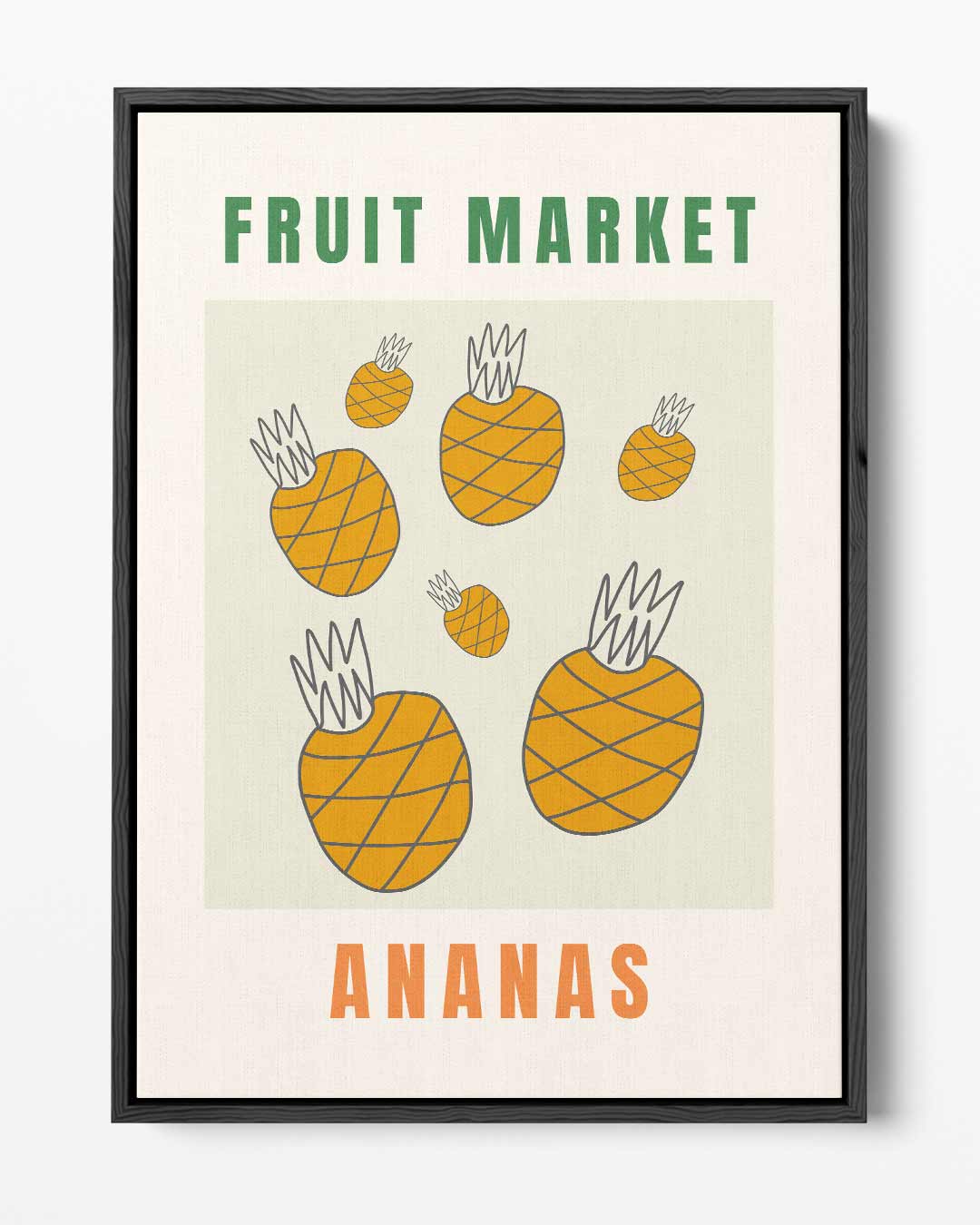 Fruit Market Ananas Poster – portret kunstwerk als wanddecoratie