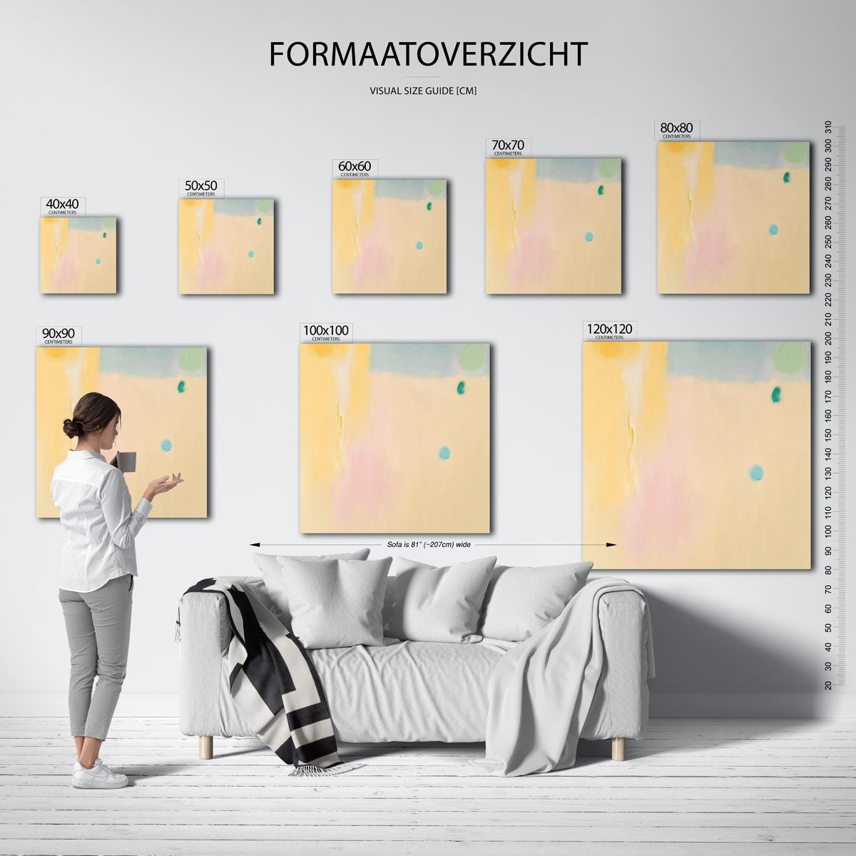Abstracte vormen – vierkante muurposter met kleurrijke vormen